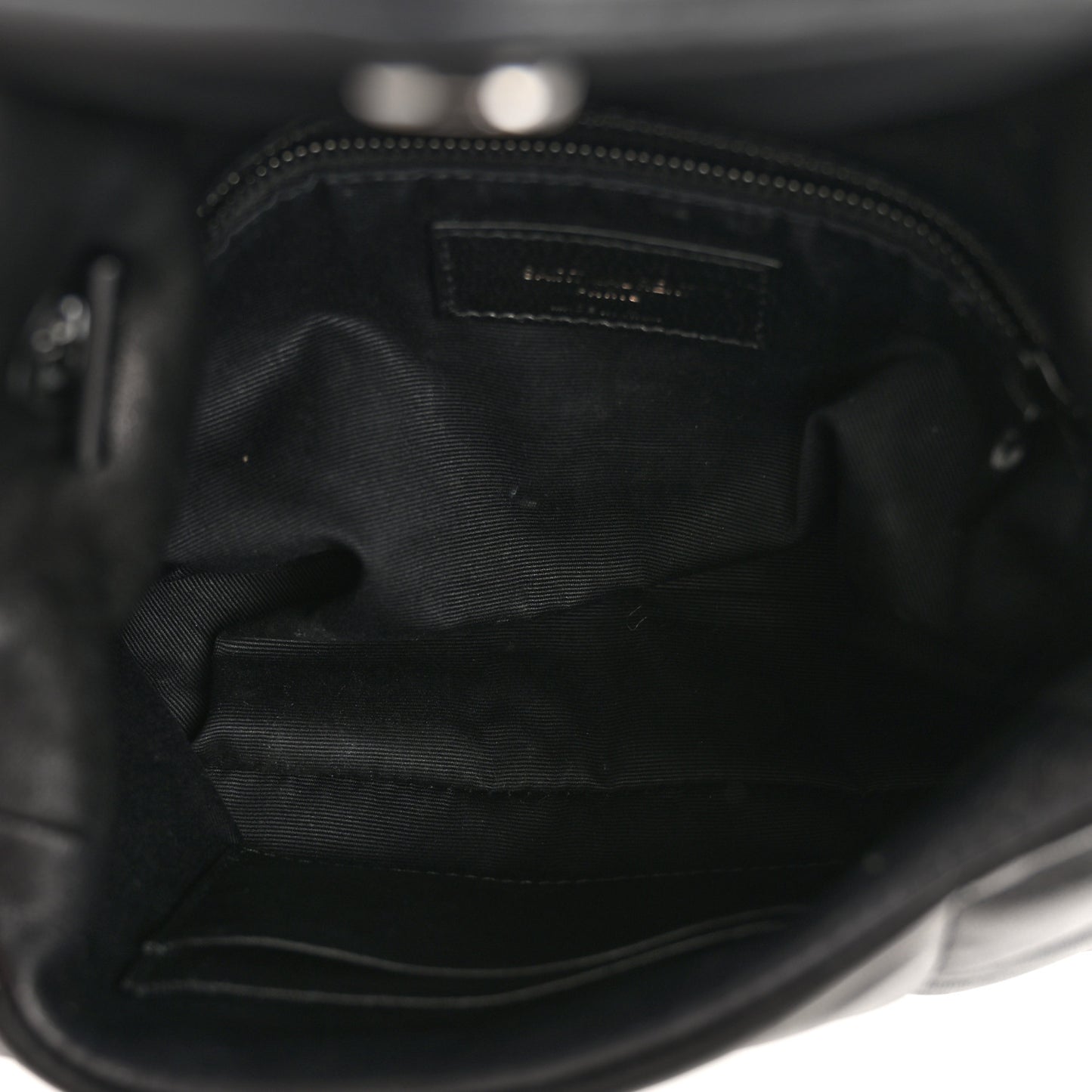 Lambskin Quilted Toy Loulou Puffer Monogram Monochrome Chain Satchel Black