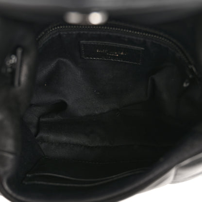 Saint Laurent Lambskin Quilted Toy Loulou Puffer Monogram Monochrome Chain Satchel Black 5 of 12