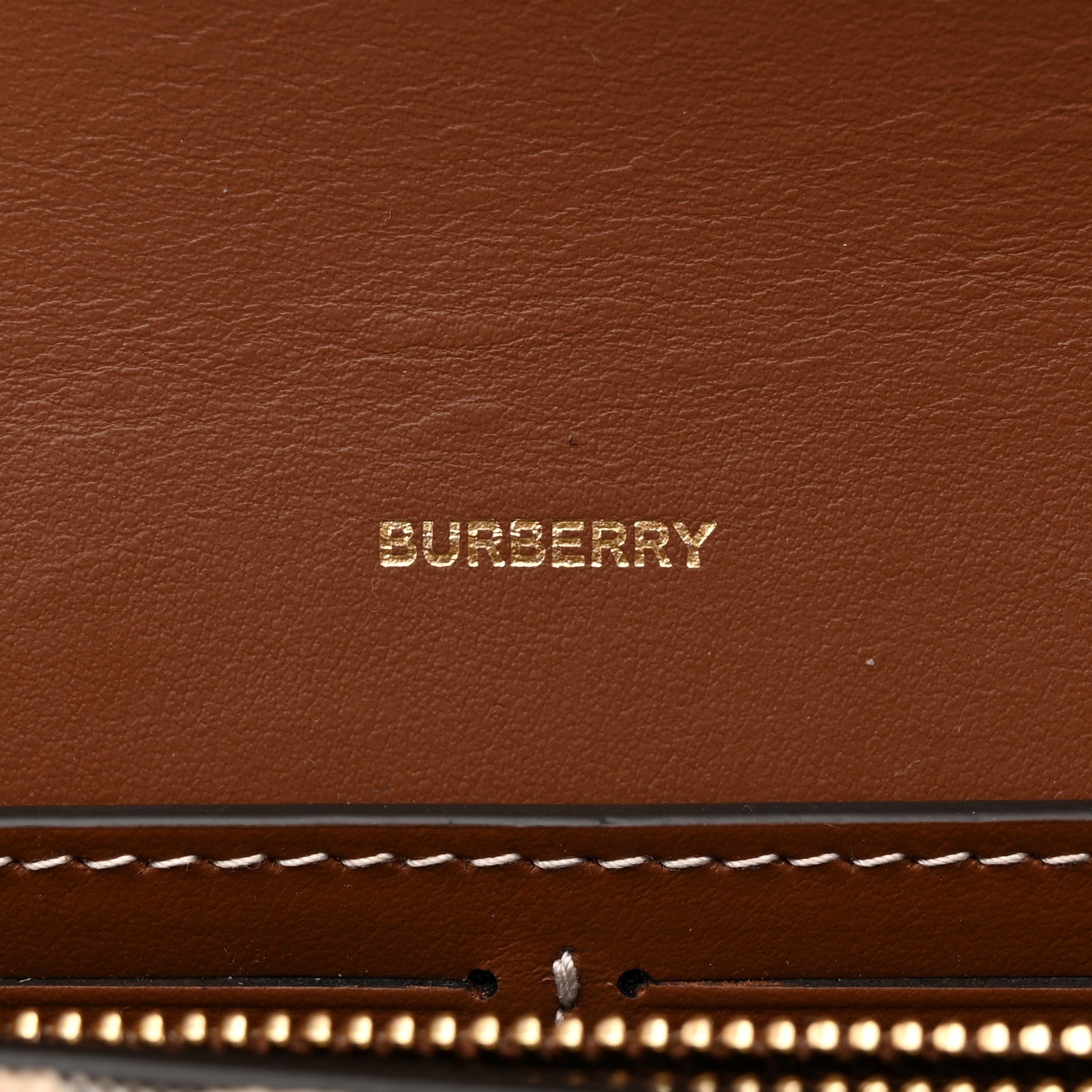 Burberry Calfskin Vintage Check Wallet With Detachable Strap Archive Beige Tan 6 of 14