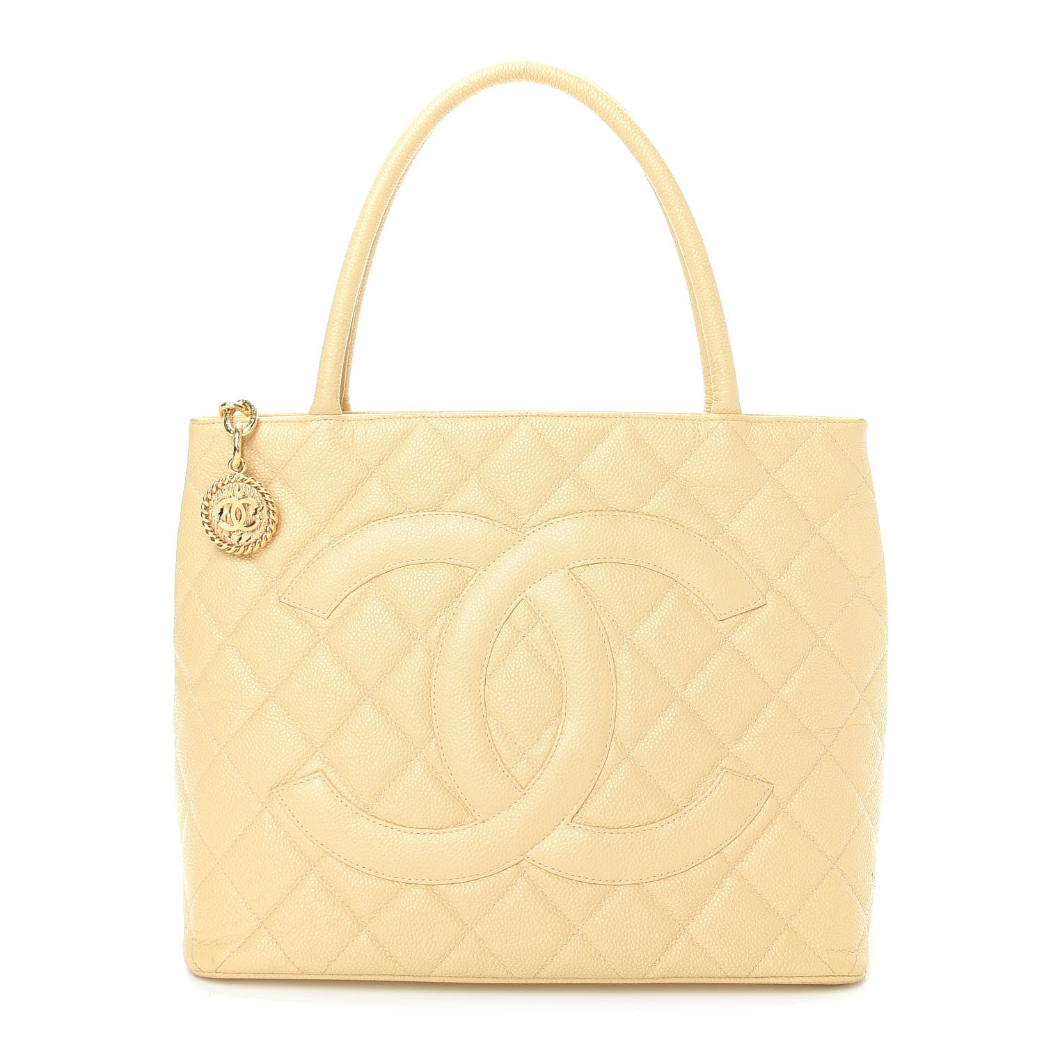 Chanel Caviar Quilted Medallion Tote Light Beige 1 of 12