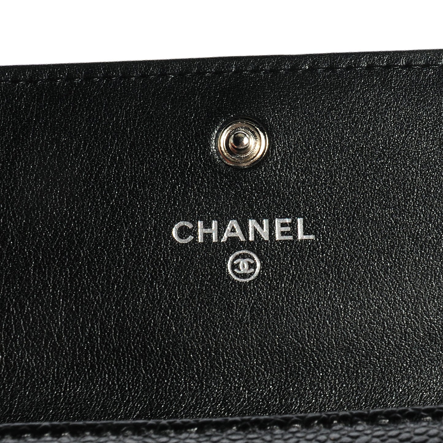Caviar Large Gusset Flap Wallet Black