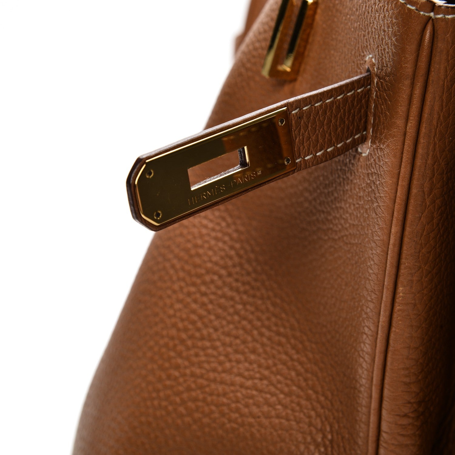 Hermes Taurillon Clemence Birkin 40 Gold 20 of 37