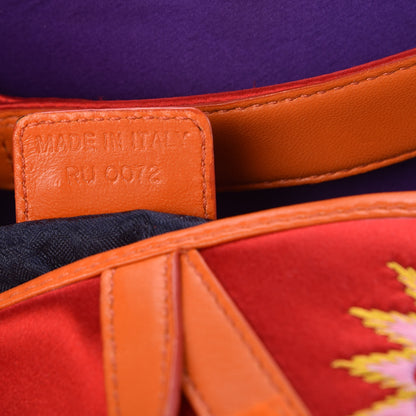 Christian Dior Silk Embroidered Saddle Bag Multicolor 7 of 8