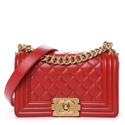 Chanel Lambskin Quilted Small Boy Flap Red 1 of 12