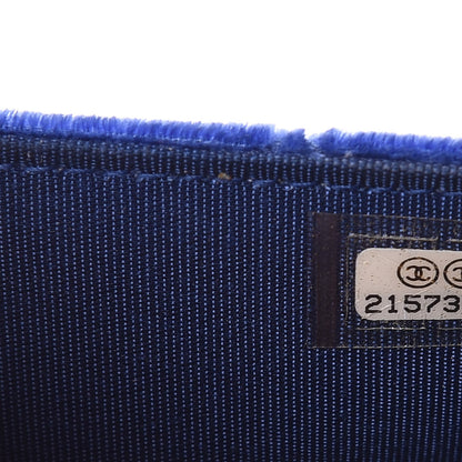 Chanel Velvet Quilted Wallet On Chain WOC Blue 8 of 9