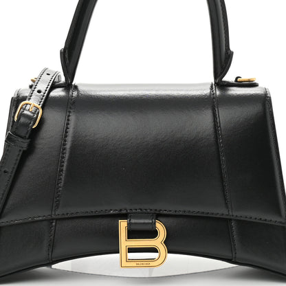 Balenciaga Shiny Box Calfskin Small Hourglass Top Handle Bag Black 8 of 11