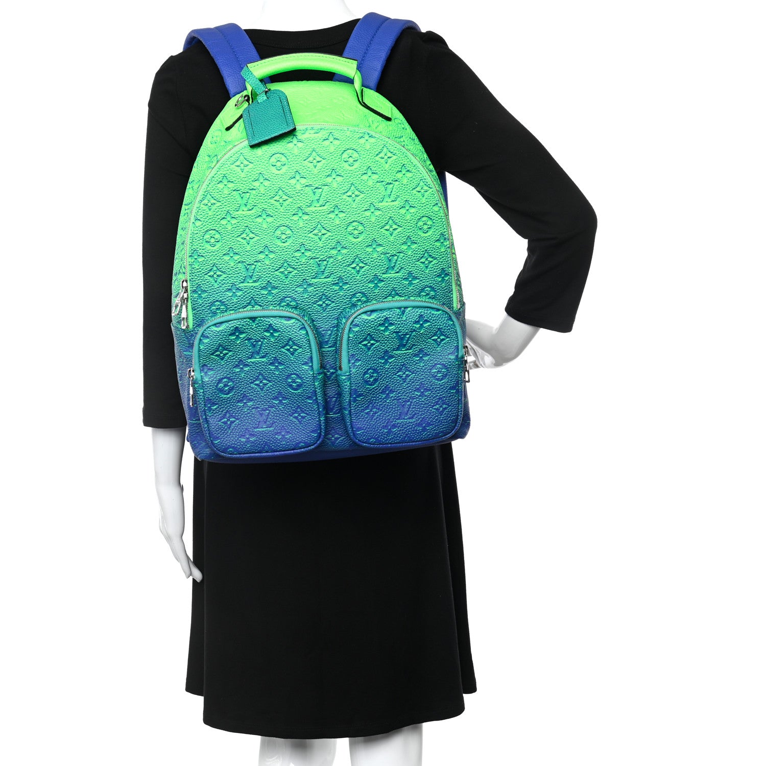 Louis Vuitton Taurillon Illusion Multipockets Backpack Bleu Vert 1292803 –  FASHIONPHILE