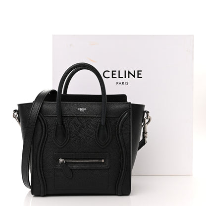 Celine Drummed Calfskin Nano Luggage Black 12 of 12