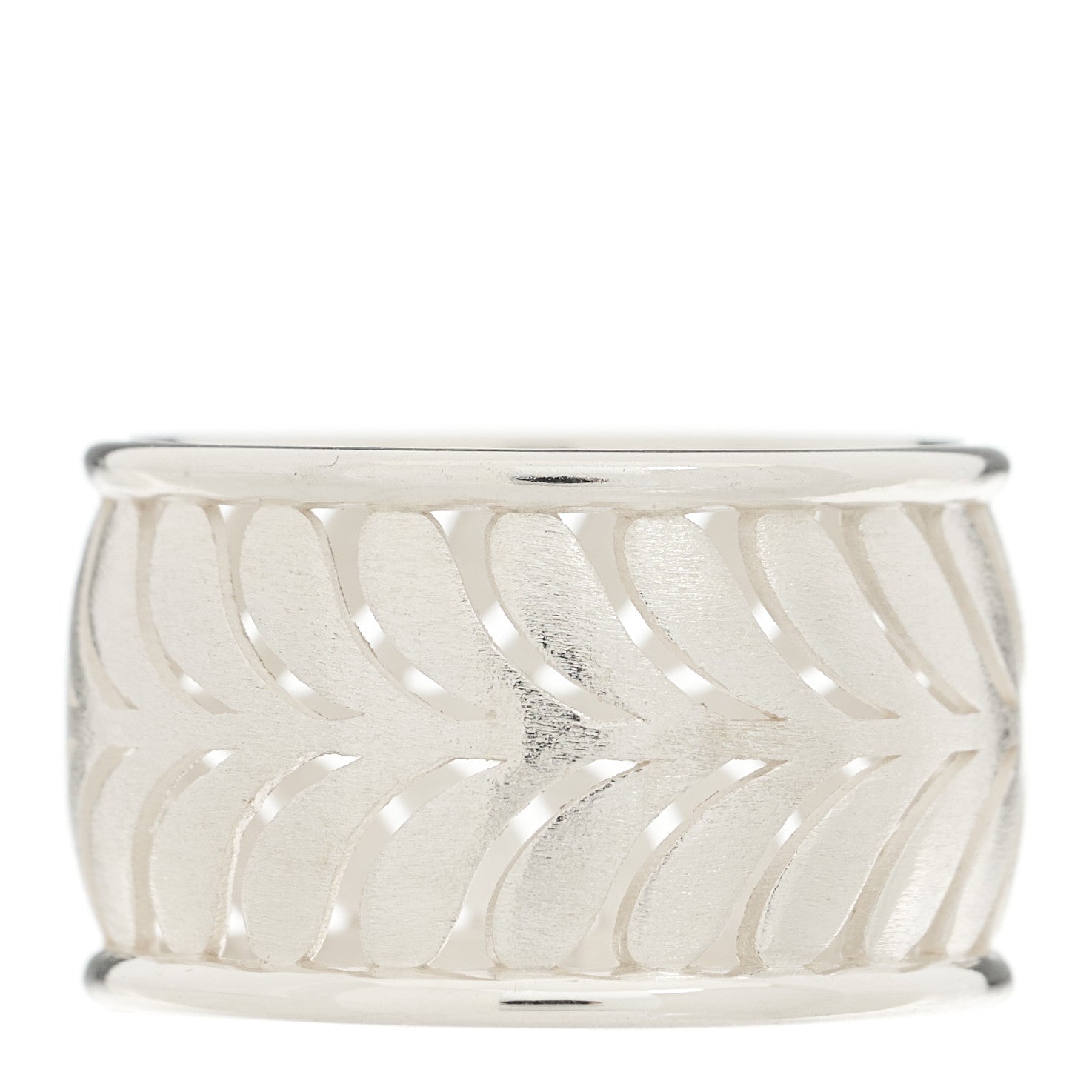 Tiffany Sterling Silver Villa Paloma Palm Band Ring 54 7 1 of 4