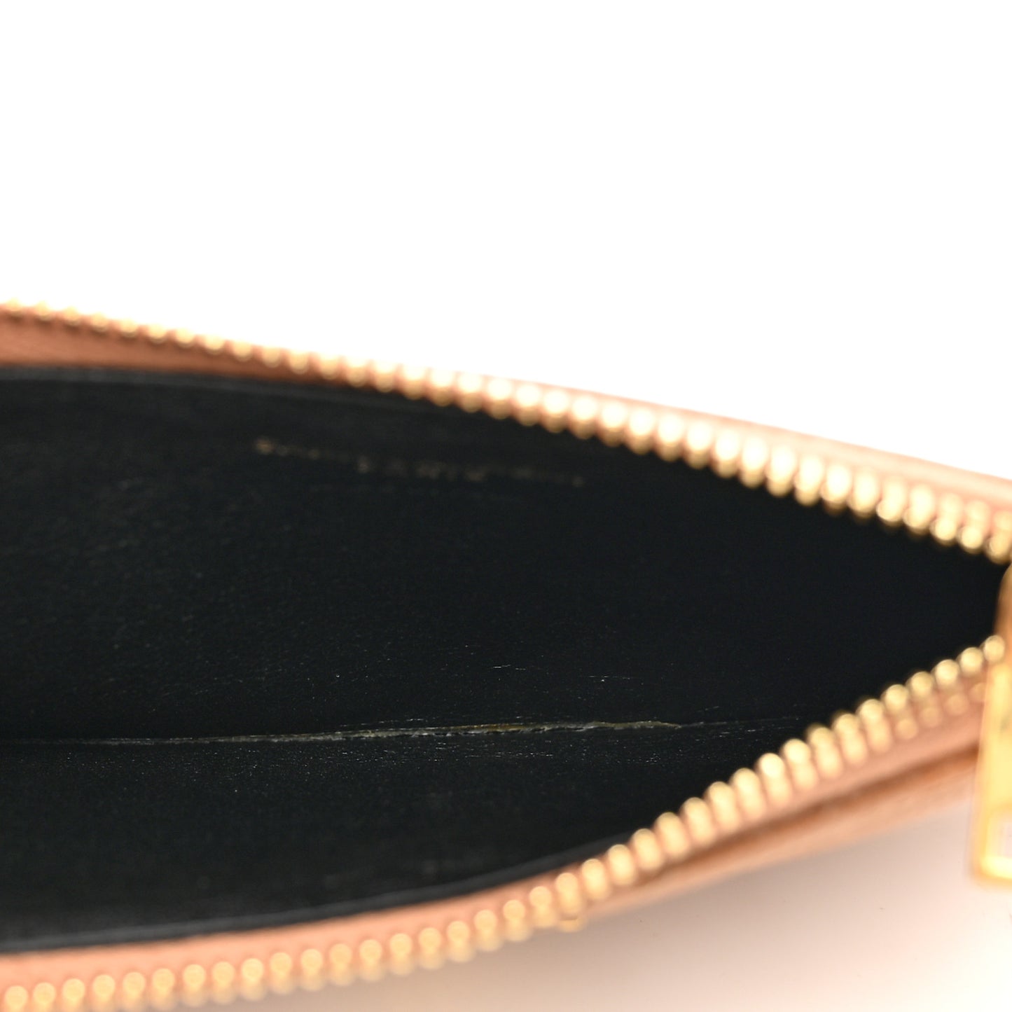 Grain De Poudre Matelasse Chevron Monogram Fragments Zippered Card Case Naturel Dark
