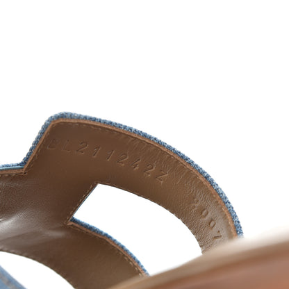 Hermes Denim Canvas Oran Sandals 36.5 Bleu Clair 8 of 9