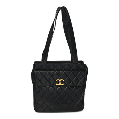 Chanel Lambskin Quilted CC Shoulder Bag Navy 1 of 10