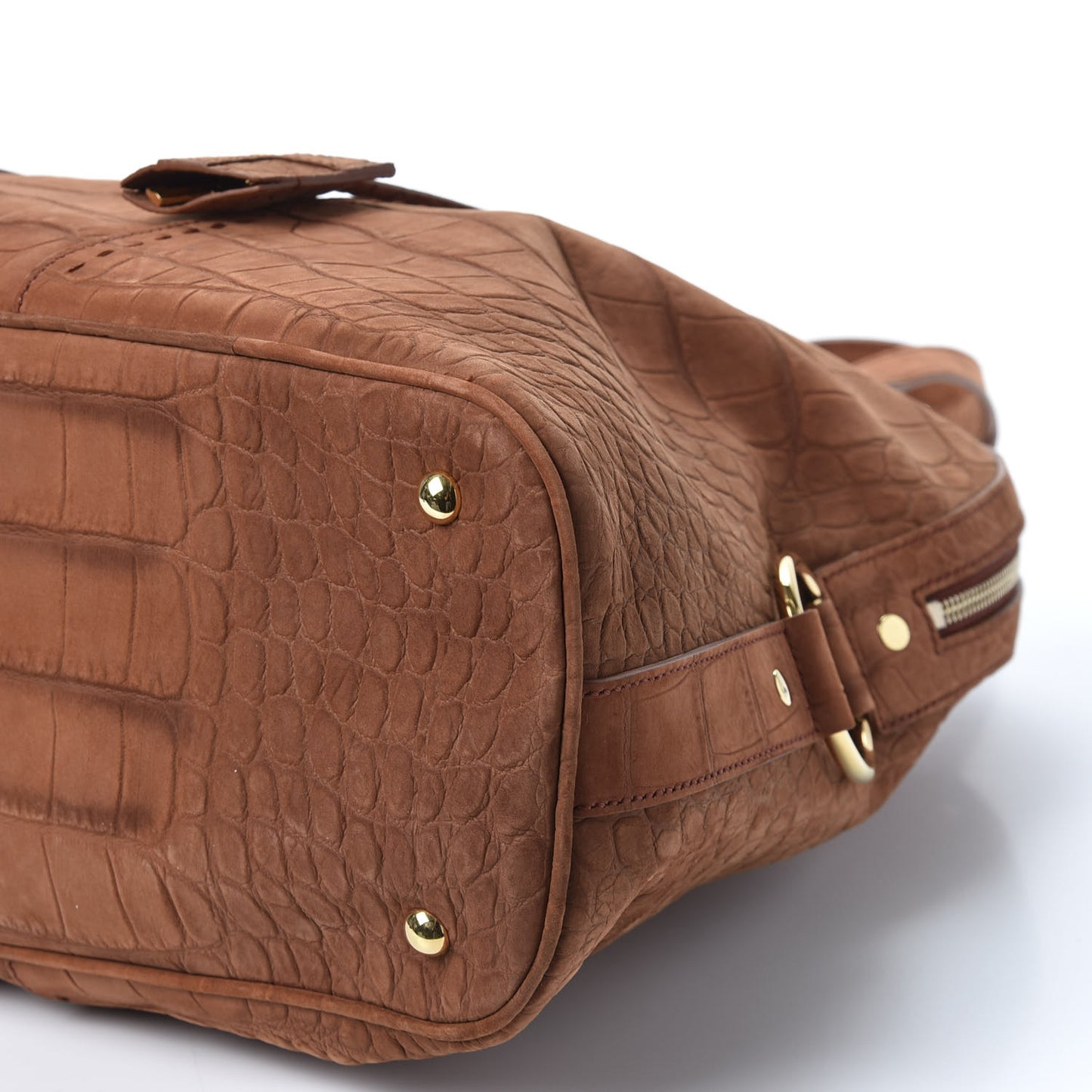 Nubuck Crocodile Embossed Oversized Muse Brown