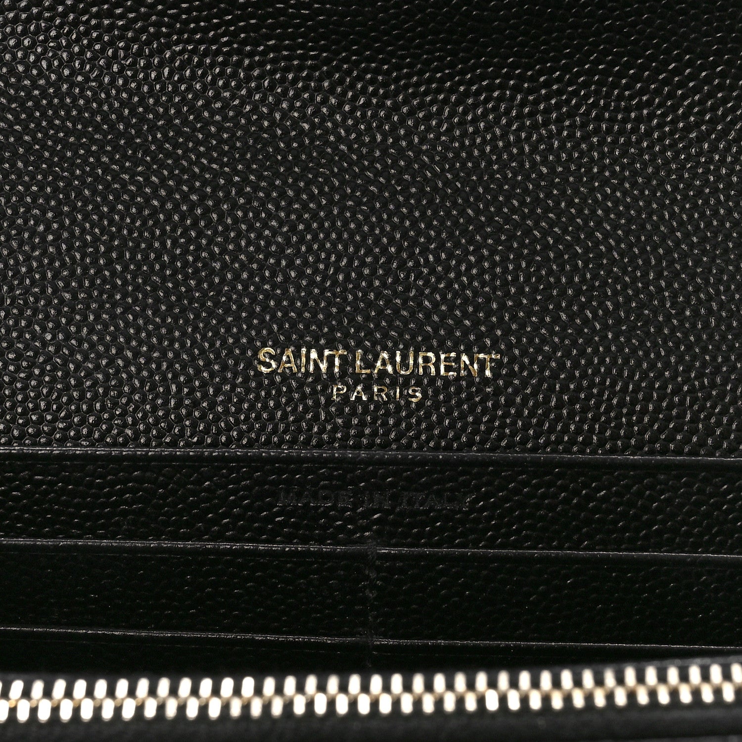 Saint Laurent Grain De Poudre Matelasse Chevron Monogram Flap Wallet Black 6 of 10
