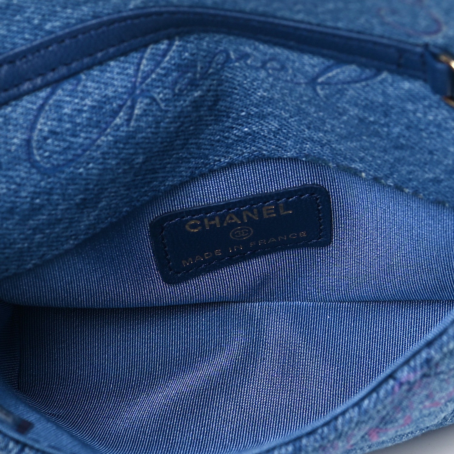 Chanel Denim Quilted Denim Mood Clutch With Chain Blue Multicolor 5 of 9