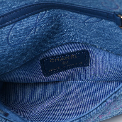 Chanel Denim Quilted Denim Mood Clutch With Chain Blue Multicolor 5 of 9