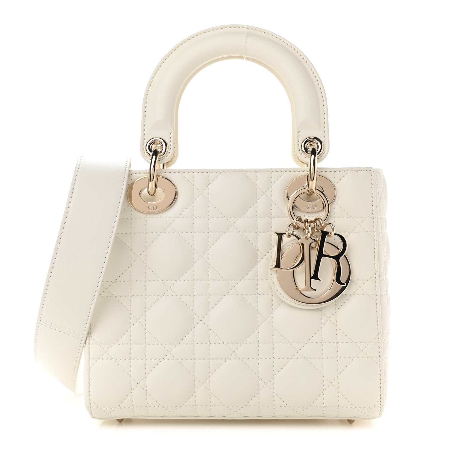 Christian Dior Lambskin Cannage Small Lady Dior White 1 of 8