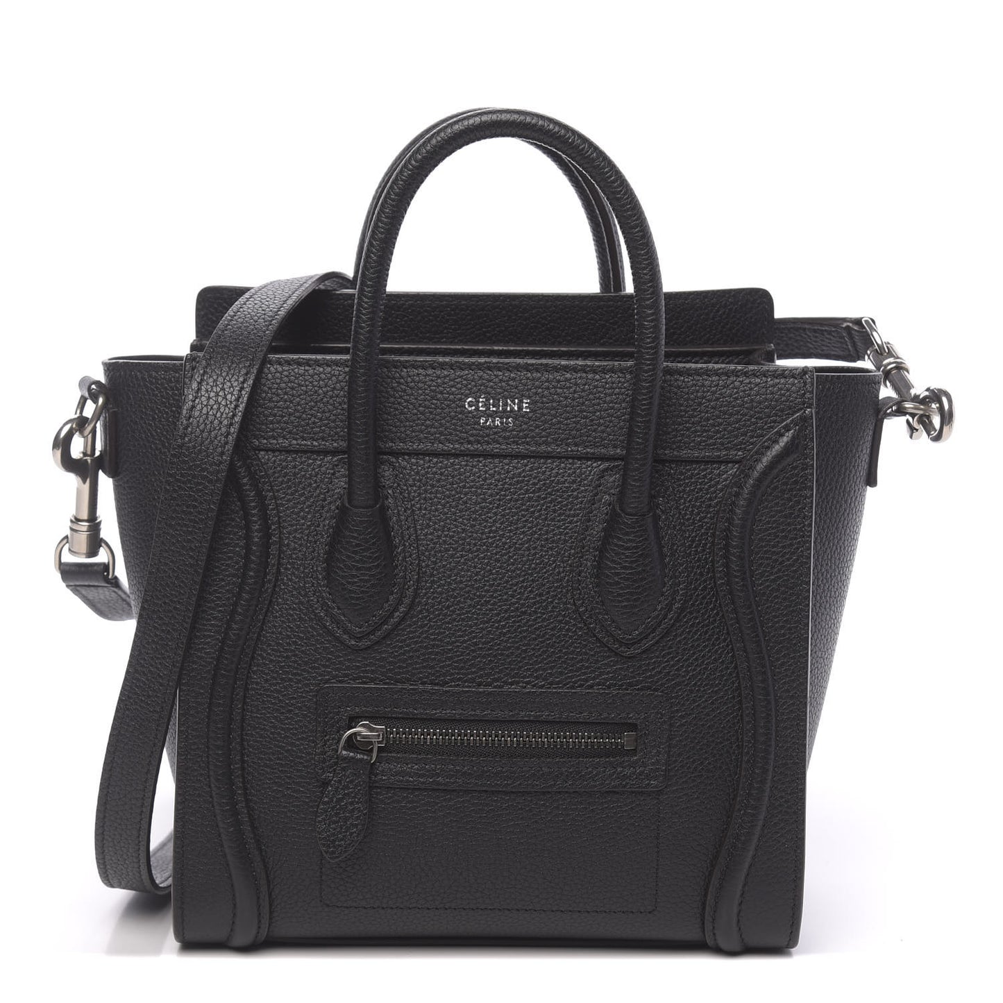 Drummed Calfskin Nano Luggage Black