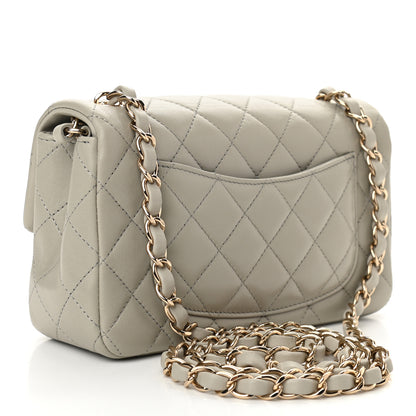 Chanel Lambskin Quilted Mini Rectangular Flap Grey 3 of 10