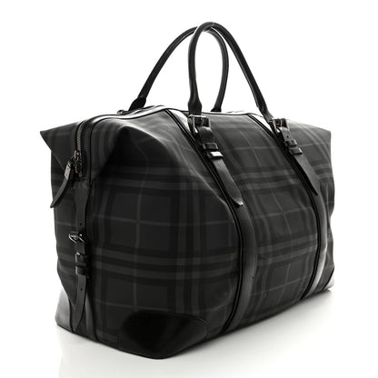 Burberry Nylon Smoked Check Weekend Duffle Bag Black 2 of 18