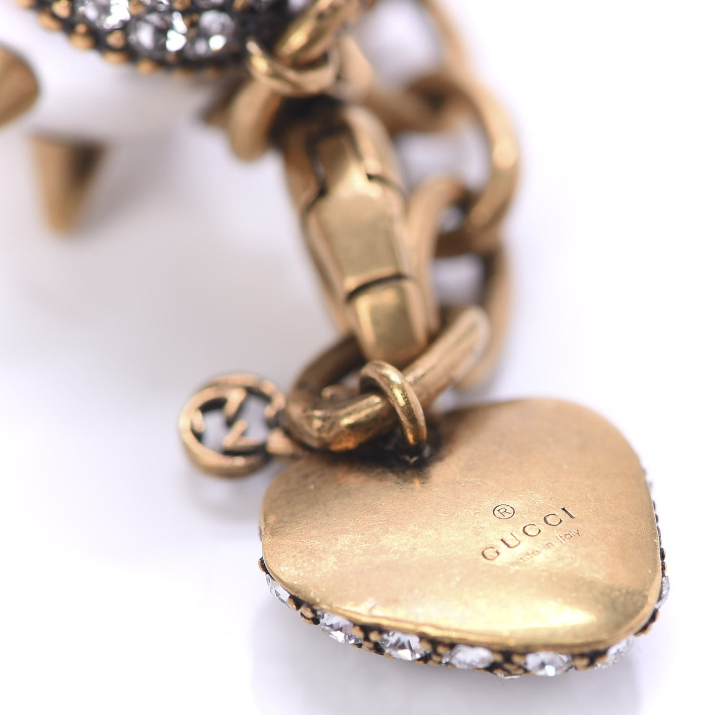 Embellished Strass Spikes Bracelet Gold Cream