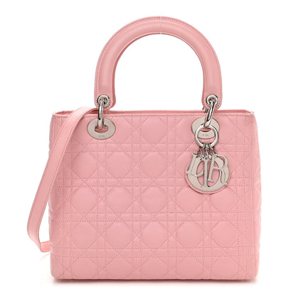 Christian Dior Lambskin Cannage Medium Lady Dior Light Pink 1 of 9