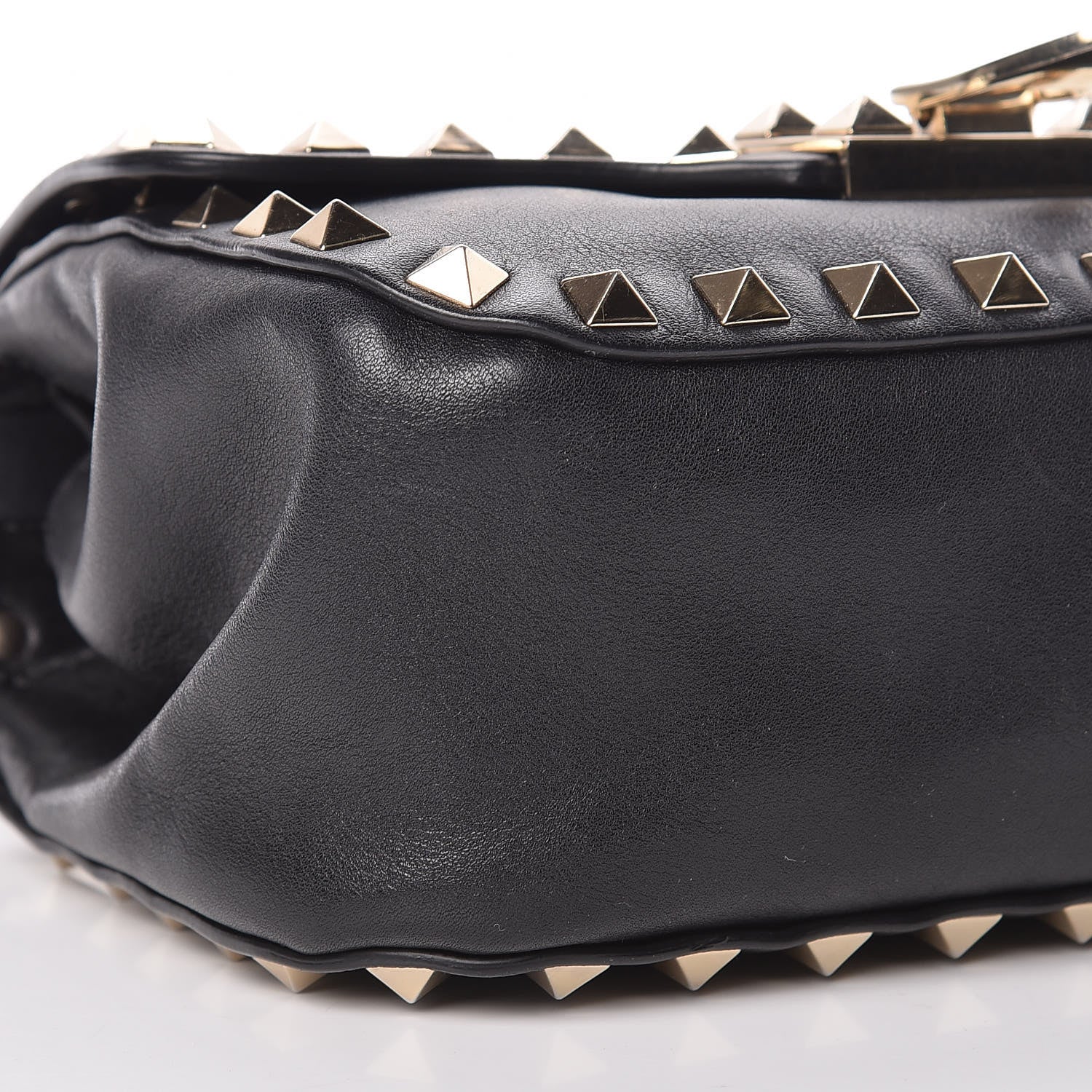 Valentino Garavani Vitello Mini Rockstud Flap Saddle Crossbody Bag Black 8 of 9