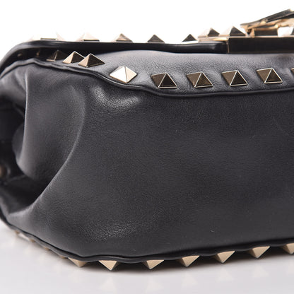Valentino Garavani Vitello Mini Rockstud Flap Saddle Crossbody Bag Black 8 of 9