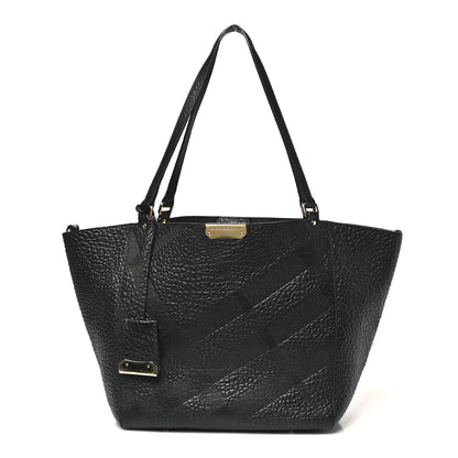 Burberry Heritage Grain Check Embossed Medium Dewsbury Tote Black 1 of 12