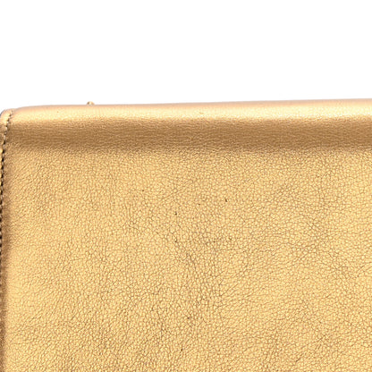 Saint Laurent Metallic Calfskin Small Classic Monogram Kate Tassel Satchel Gold 15 of 18
