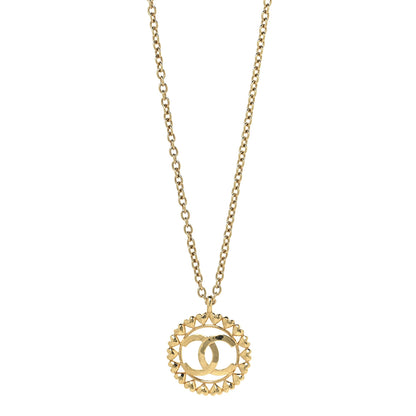 Chanel Metal CC Heart Medallion Chain Pendant Necklace Gold 1 of 5