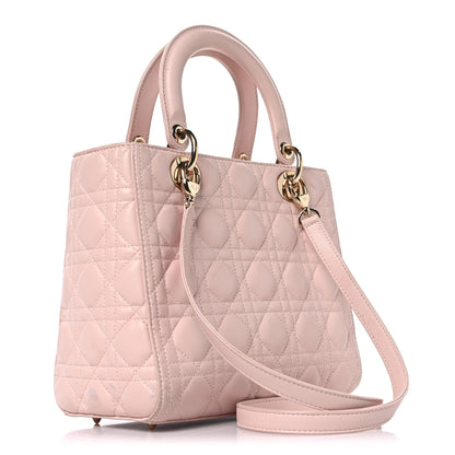Christian Dior Lambskin Cannage Medium Lady Dior Light Pink 3 of 15