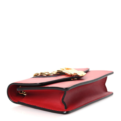 Gucci Calfskin Super Mini Sylvie Chain Shoulder Bag Hibiscus Red 4 of 14