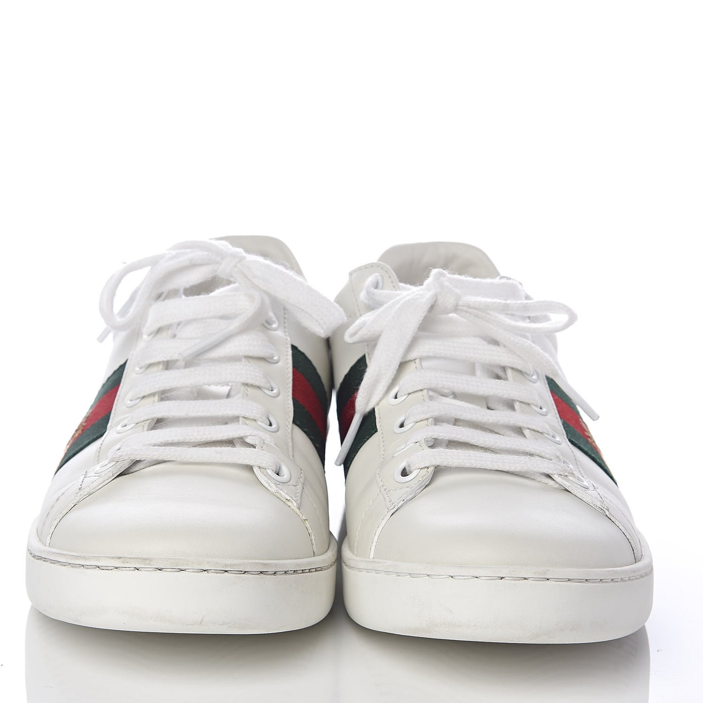 Calfskin Ayers Web Bee Embroidered Womens Ace Sneakers 39 White
