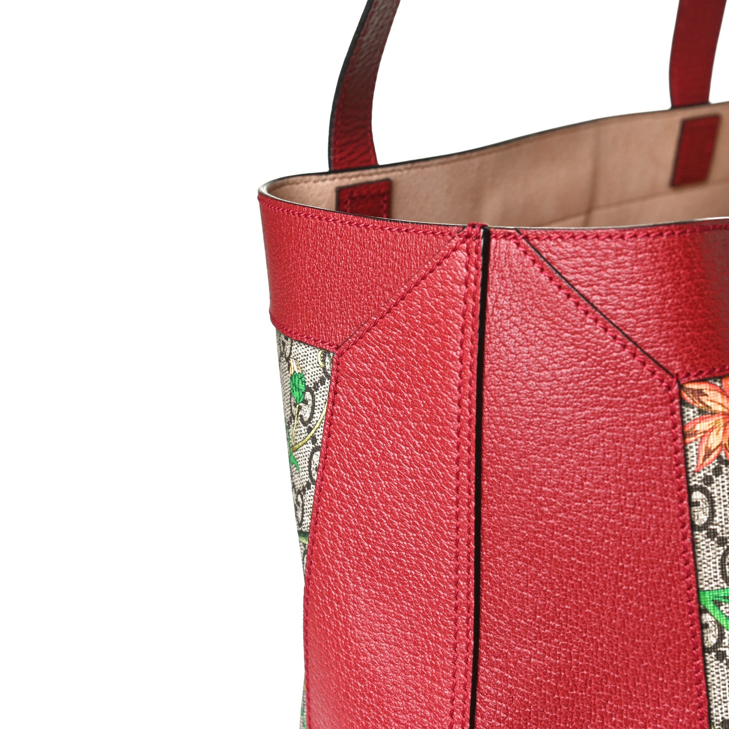 Gucci GG Supreme Monogram Flora Web Large Ophidia Tote Red 14 of 19