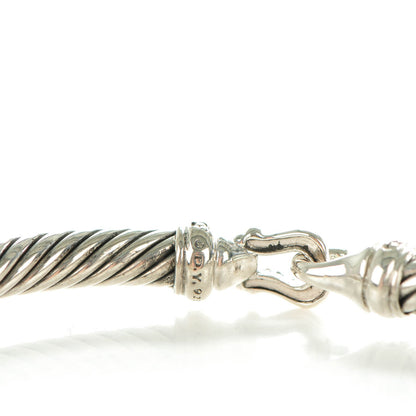 David Yurman Sterling Silver Diamond 5mm Cable Buckle Bracelet 4 of 4