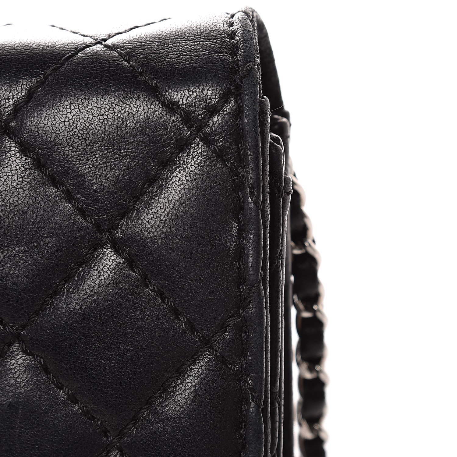 Chanel Lambskin Quilted East West Flap Clutch Black 18 of 20