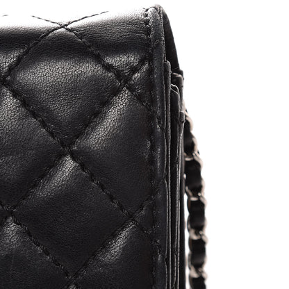 Chanel Lambskin Quilted East West Flap Clutch Black 18 of 20