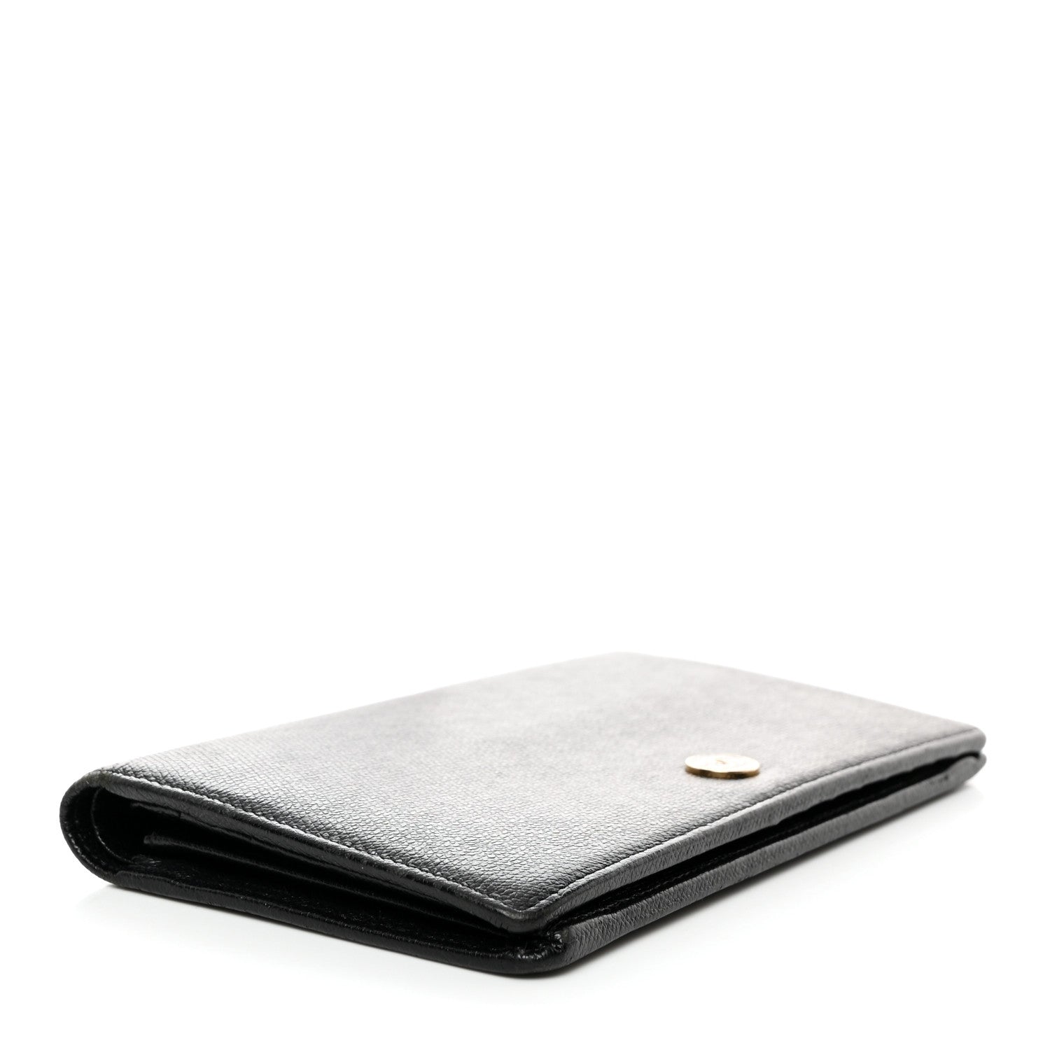 Chanel Grained Calfskin CC Button Yen Wallet Black 4 of 8