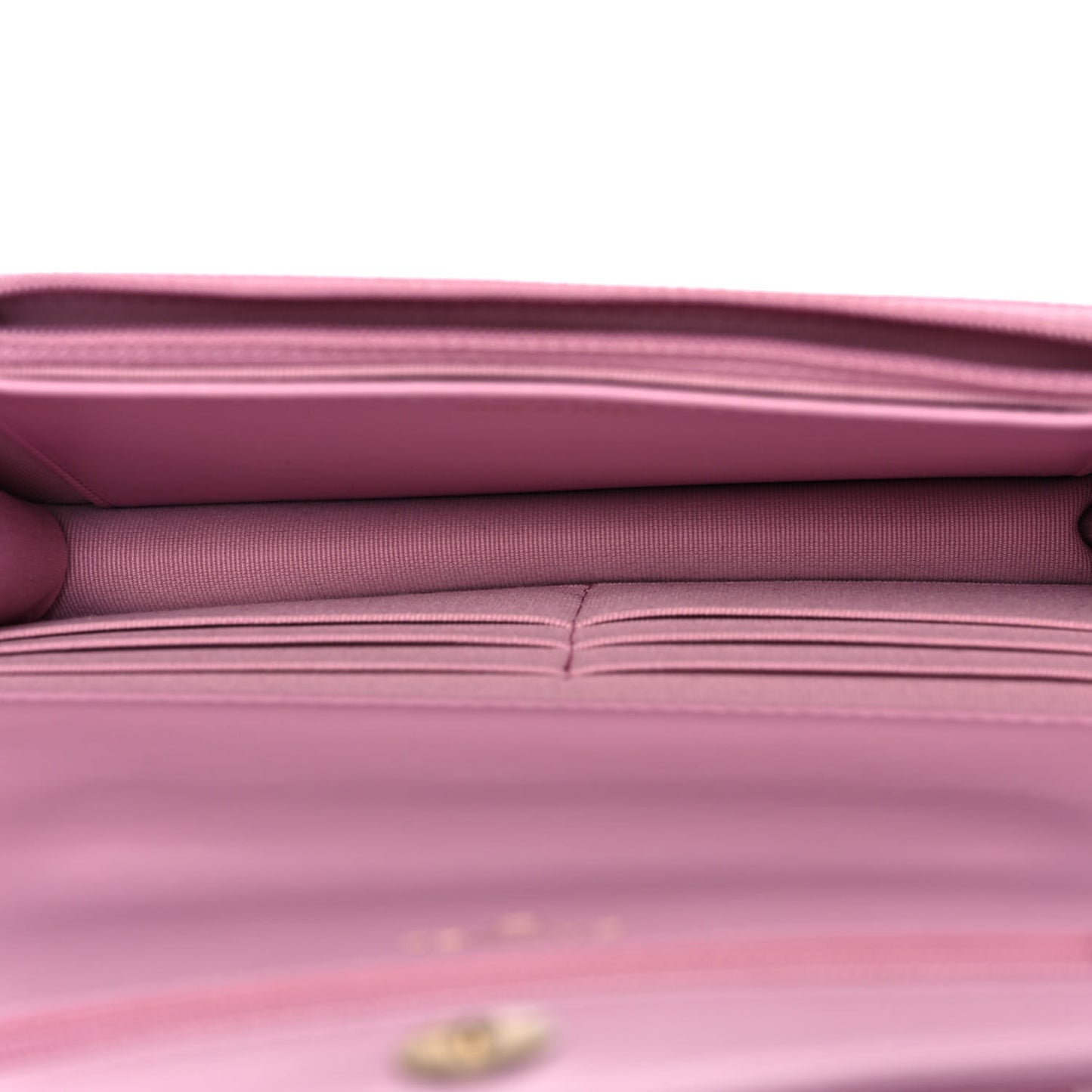 Shiny Caviar Quilted Pick Me Up Wallet On Chain WOC Pink