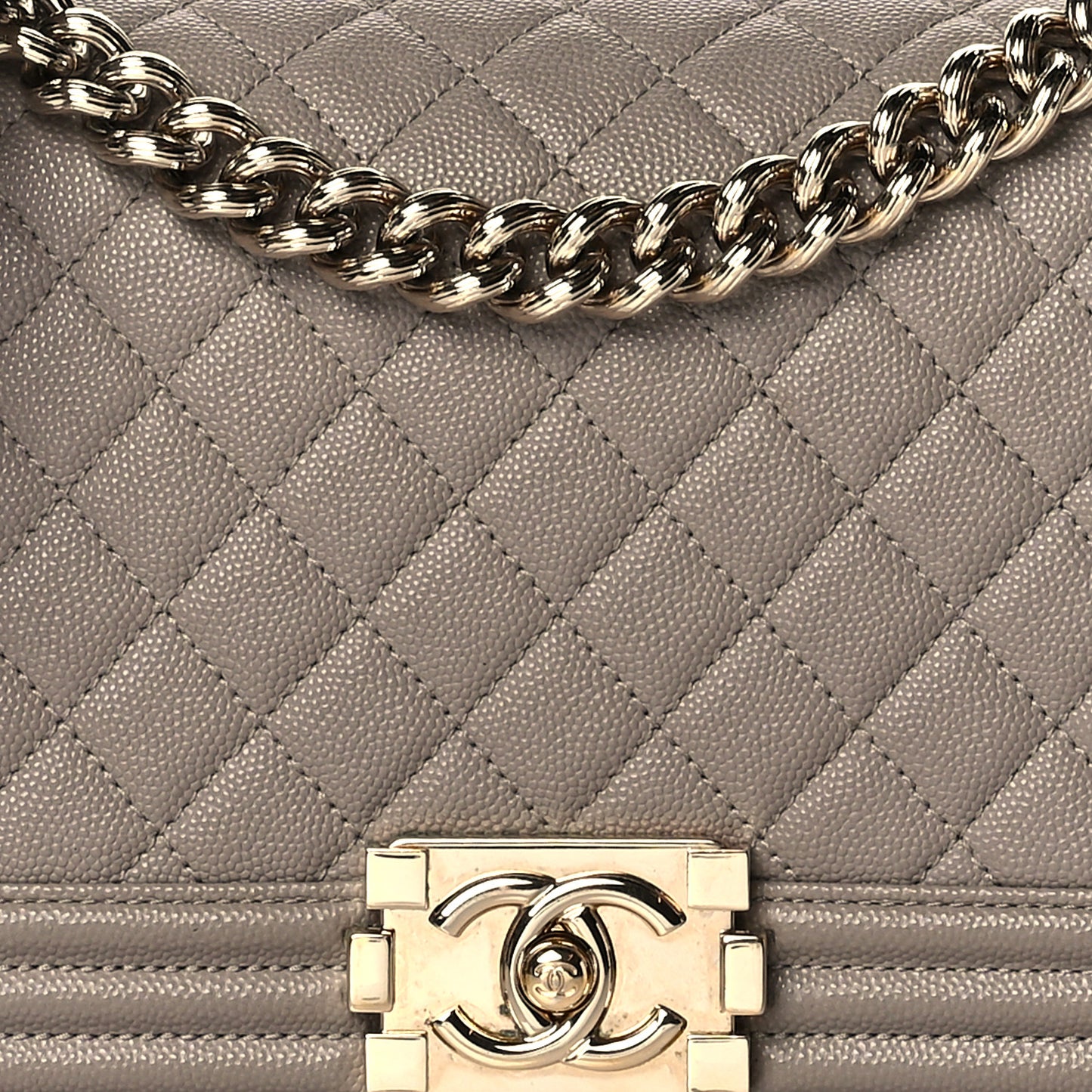 Caviar Quilted Medium Boy Flap Dark Beige