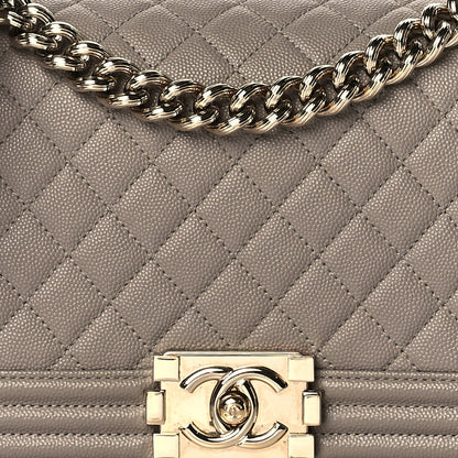 Chanel Caviar Quilted Medium Boy Flap Dark Beige 11 of 11