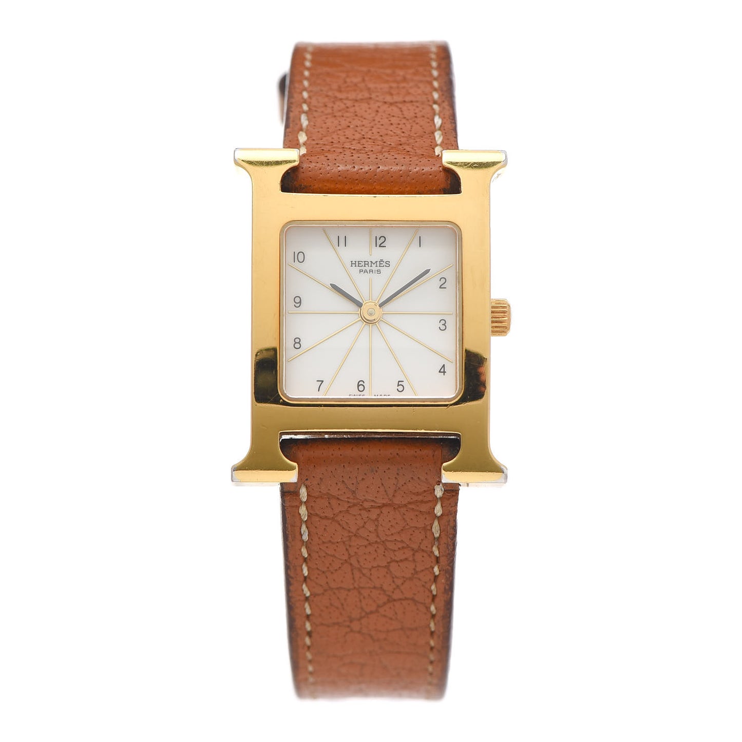 Stainless Steel Chevre Mysore 21mm Heure H Hour Quartz Watch Gold