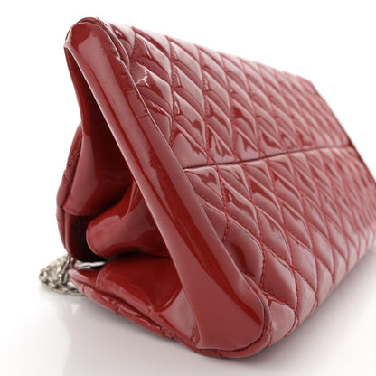 Chanel Patent Quilted Medium Just Mademoiselle Bowling Bag Red 10 of 14
