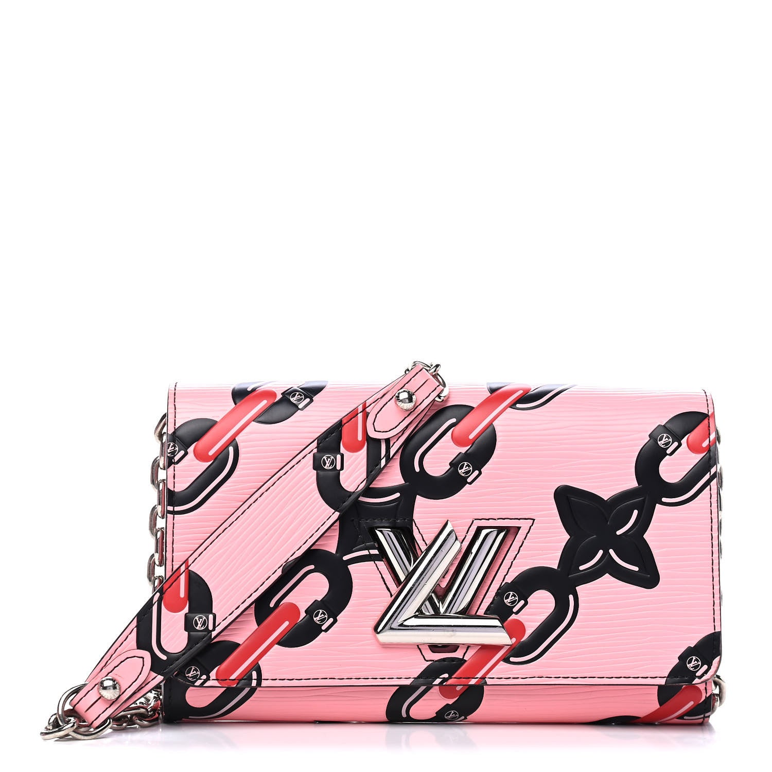 Louis Vuitton Epi Chain Flower Print Twist Chain Wallet Pink 1 of 5