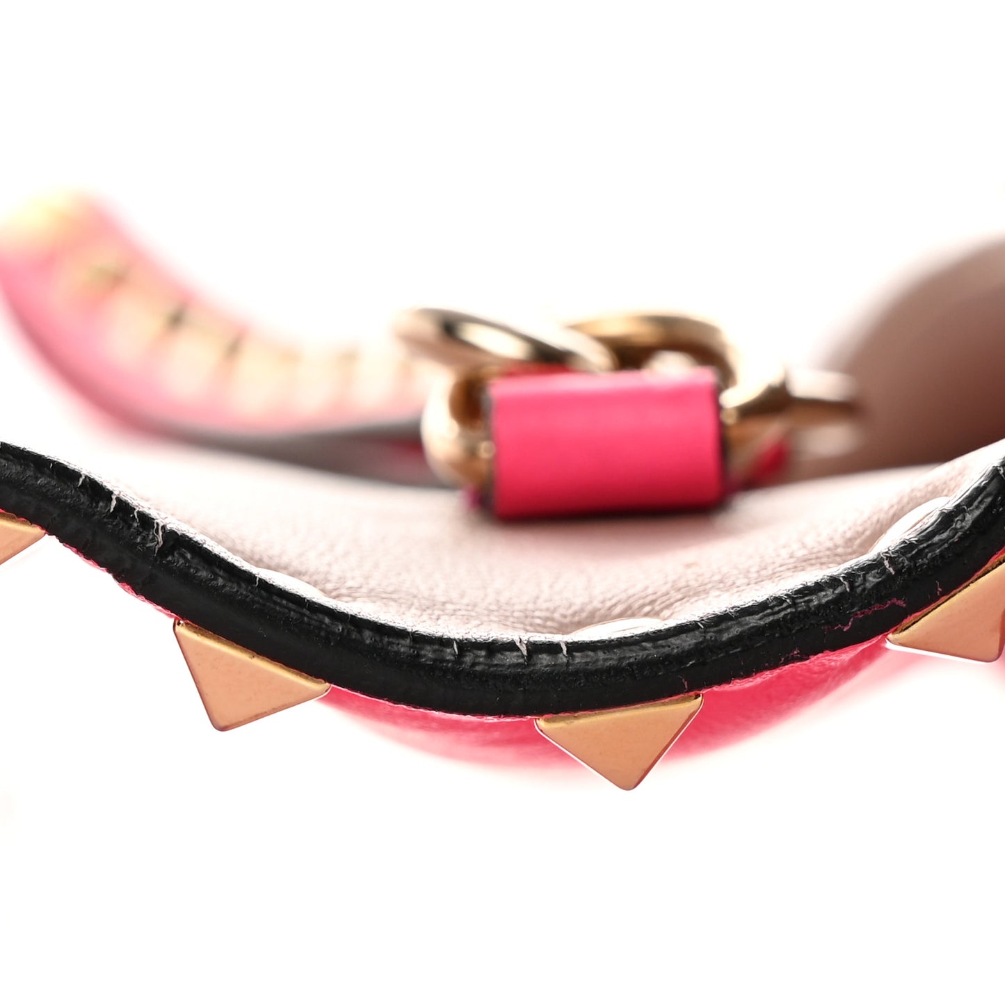 Nappa Rockstud Wristlet Clutch Fuxia Fluo