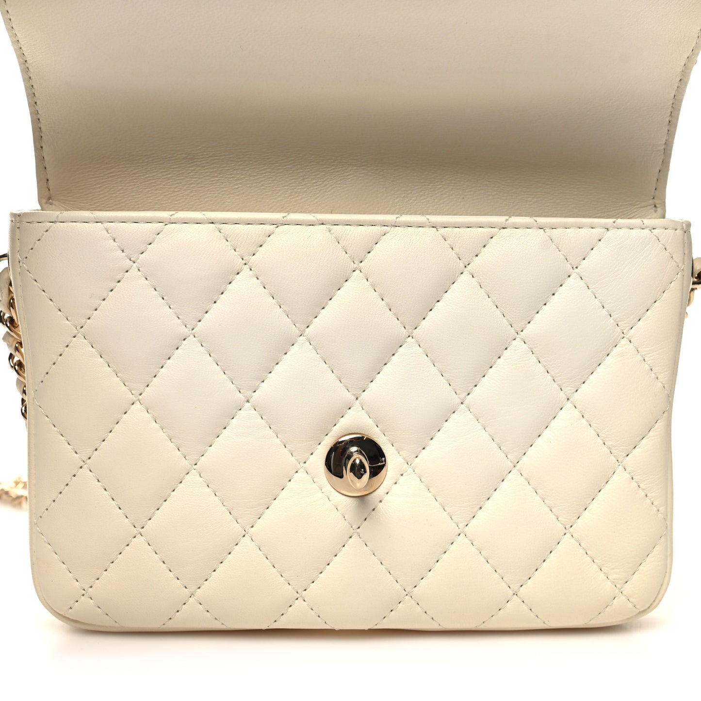Lambskin Quilted Side Packs White