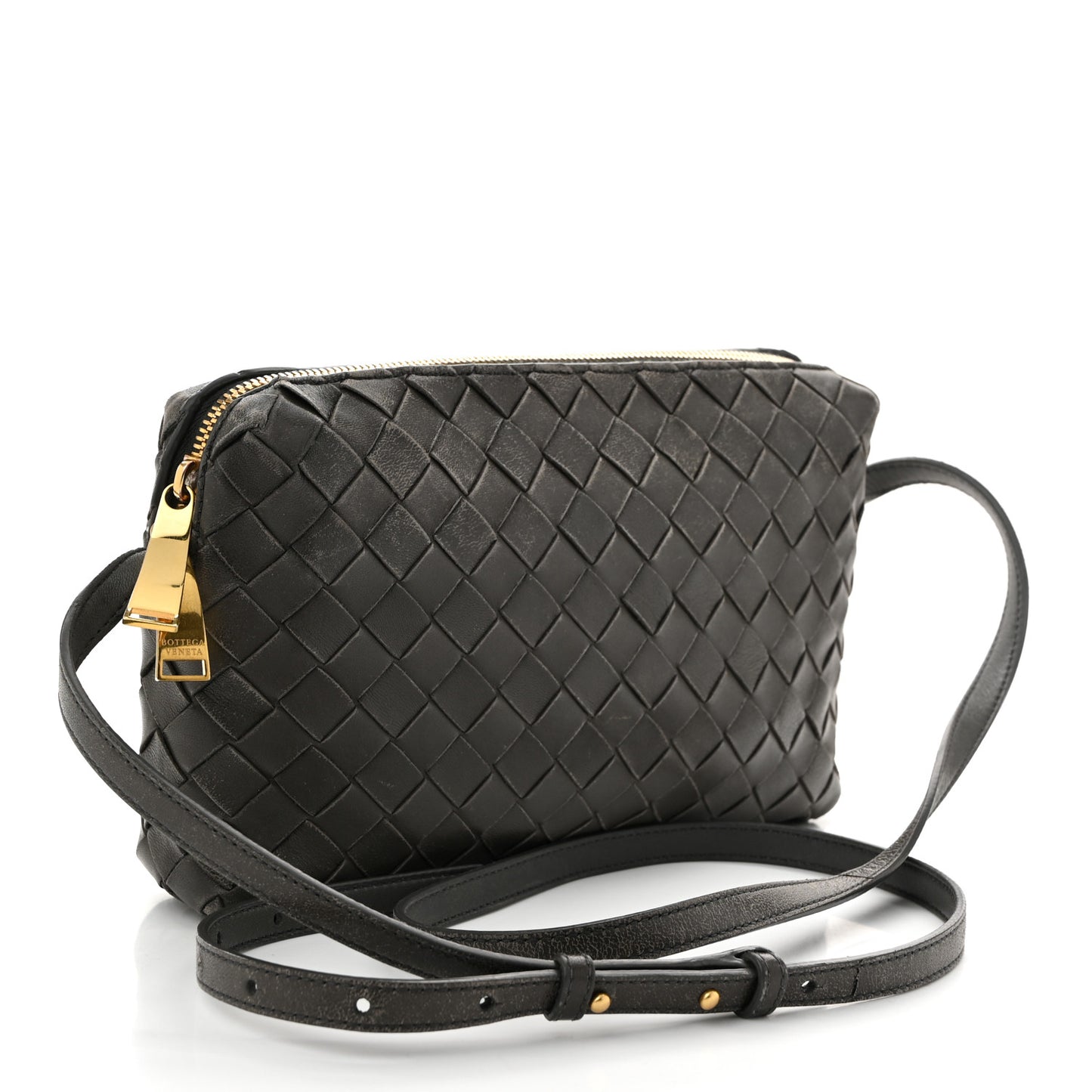 Nappa Intrecciato Crossbody Light Graphite