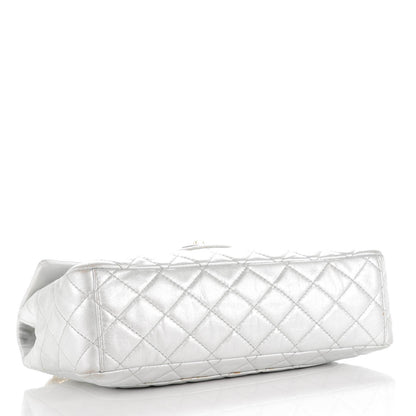 Chanel Metallic Lambskin Quilted Maxi Single Flap Silver 4 of 10