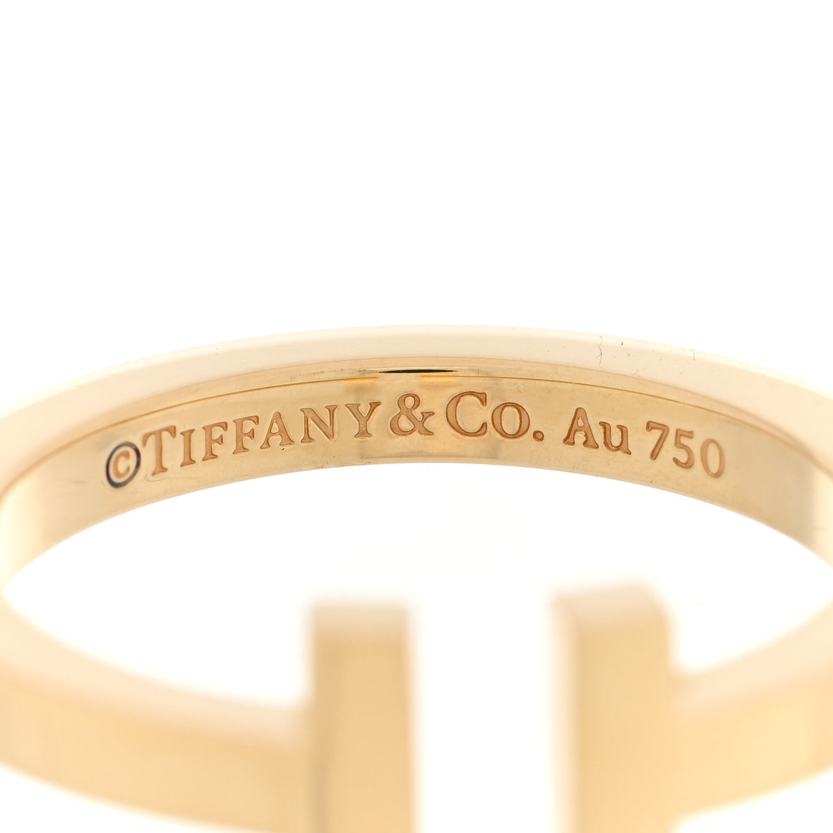 Tiffany 18K Yellow Gold T Square Ring 60 9 4 of 4
